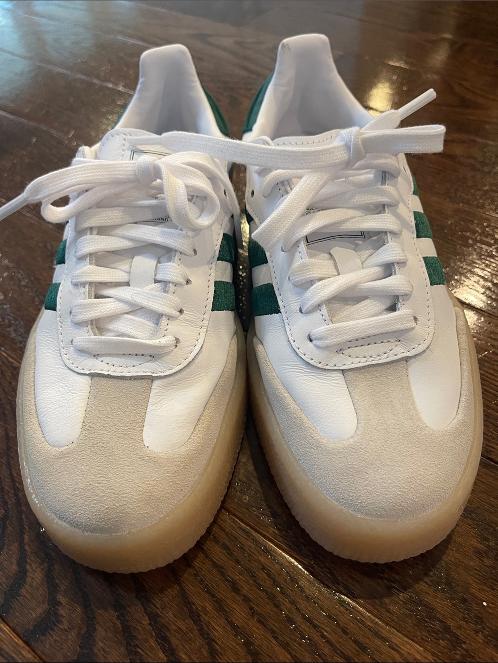 Adidas Samba OG White Green Gum Sole Sneakers Size 7.5 - Picture 6 of 7